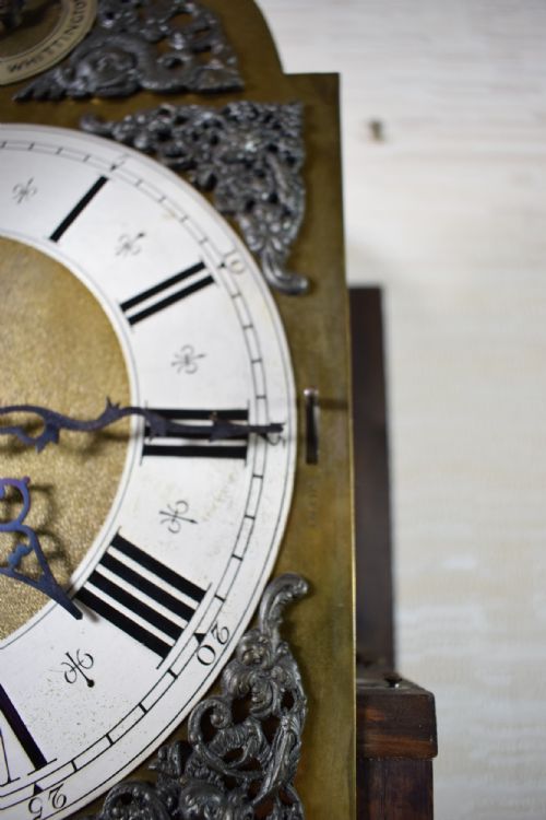 fig 1. Good Quality Peerless/Embee Triple Tune Chiming Musical Oak Grandmother Grandfather Triple Weight Longcase Clock