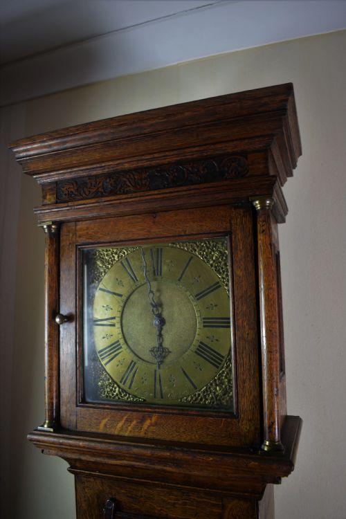 fig 1. Oak J. Gibson of London CC 1669 - Late 17th C. Oak Grandfather Longcase Clock