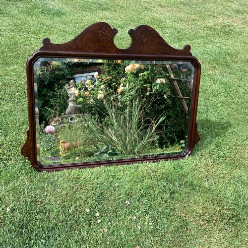 Victorian Walnut Wall Mirror Original Glass