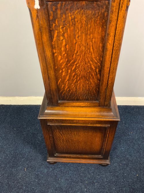 fig 1. 1930s Weight Driven Westminster Chiming Musical Oak Grandmother Grandfather Longcase Clock - Boots Drug Company Interest