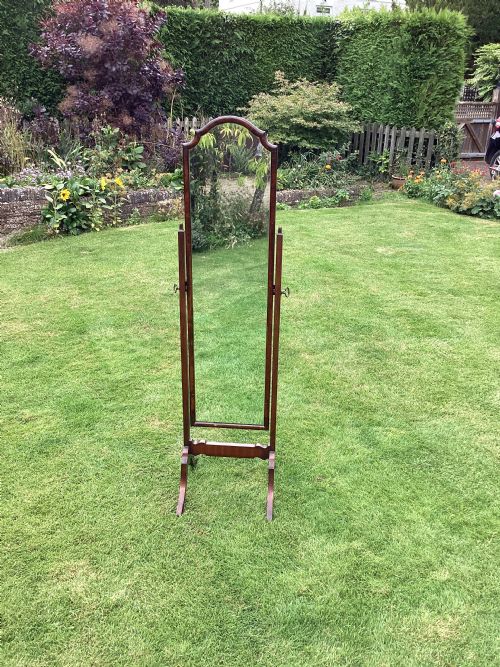 Mahogany Framed Adjustable Cheval Mirror