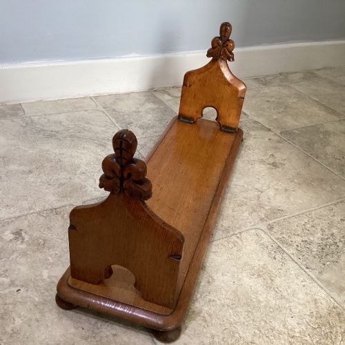 Oak Book Rest with Folding Book Ends