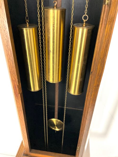 fig 1. Bravingtons of London Musical Light Oak Longcase Clock - Two Tunes