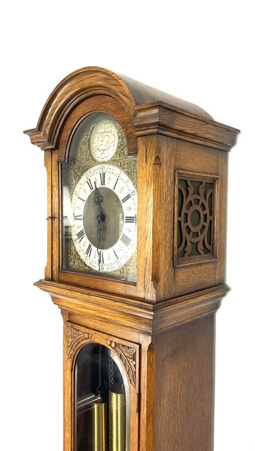 Bravingtons of London Musical Light Oak Longcase Clock - Two Tunes