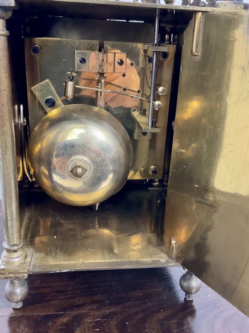QUARTER STRIKING TWO BELL BRASS LANTERN CLOCK BY PEERLESS MATHIAS BAUERLE - ADDITIONAL PHOTO 3