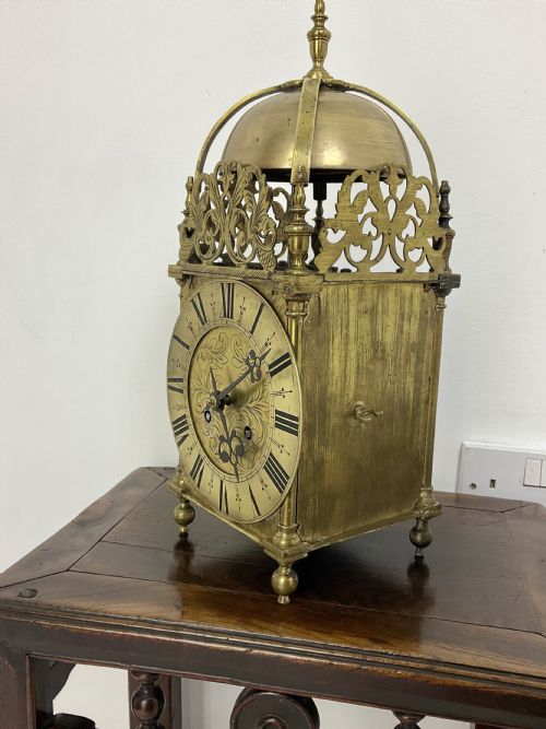 QUARTER STRIKING TWO BELL BRASS LANTERN CLOCK BY PEERLESS MATHIAS BAUERLE - ADDITIONAL PHOTO 9