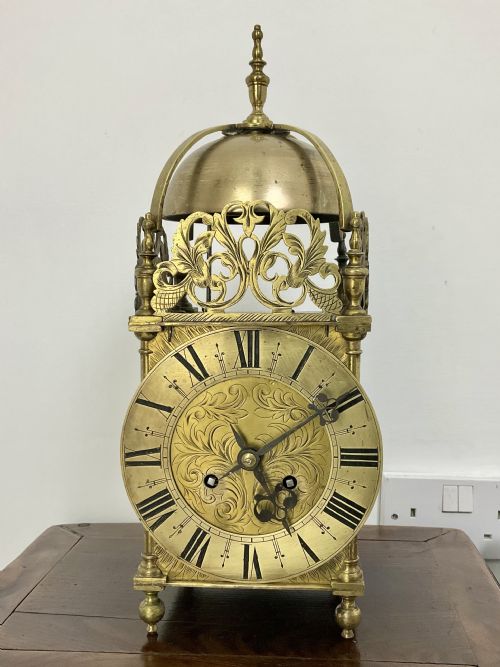 QUARTER STRIKING TWO BELL BRASS LANTERN CLOCK BY PEERLESS MATHIAS BAUERLE - ADDITIONAL PHOTO 10
