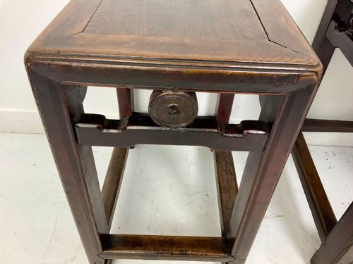 PAIR OF CHINESE HARDWOOD TABLES LAMP JARDINIERE SIDE OCCASIONAL - ADDITIONAL PHOTO 4