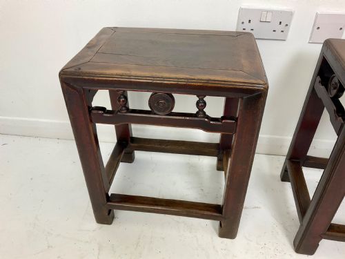 PAIR OF CHINESE HARDWOOD TABLES LAMP JARDINIERE SIDE OCCASIONAL - ADDITIONAL PHOTO 7