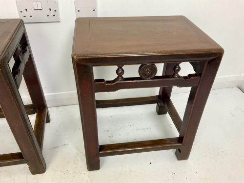 PAIR OF CHINESE HARDWOOD TABLES LAMP JARDINIERE SIDE OCCASIONAL - ADDITIONAL PHOTO 8