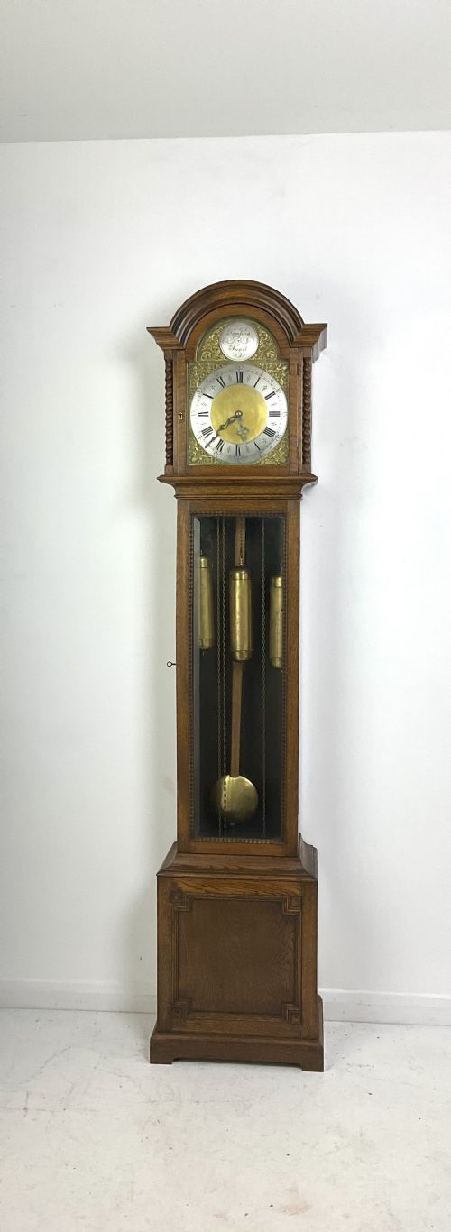 fig 2. Musical Quarter Chiming Oak Grandfather/mother Longcase Clock