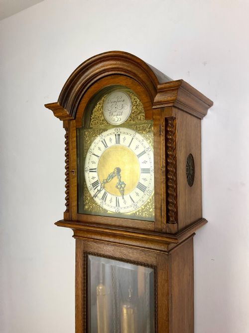 Musical Quarter Chiming Oak Grandfather/mother Longcase Clock