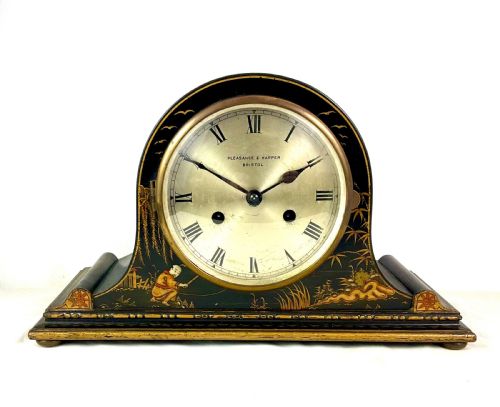 Japanned Chinoiserie 8 Day Kienzle Striking Mantle Clock