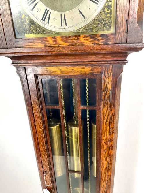 fig 1. 74in Triple Tune Musical Chiming Grandfather Longcase Clock