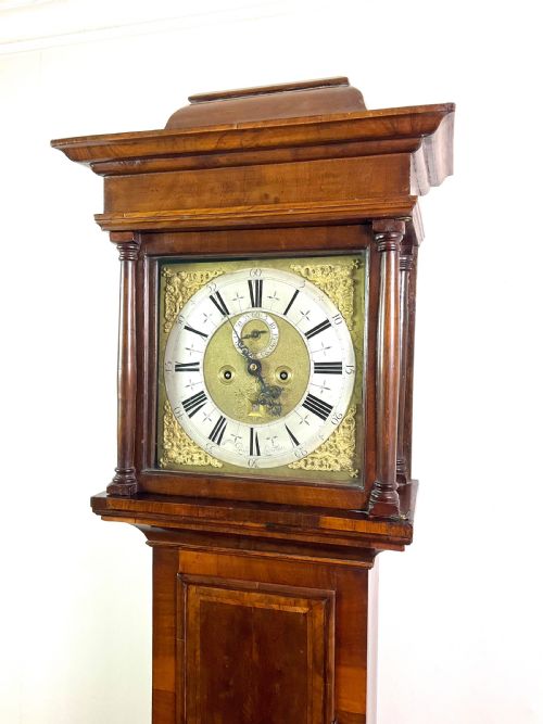 Circa 1729 Quarter Veneer London Grandfather Longcase Clock (Long Case)