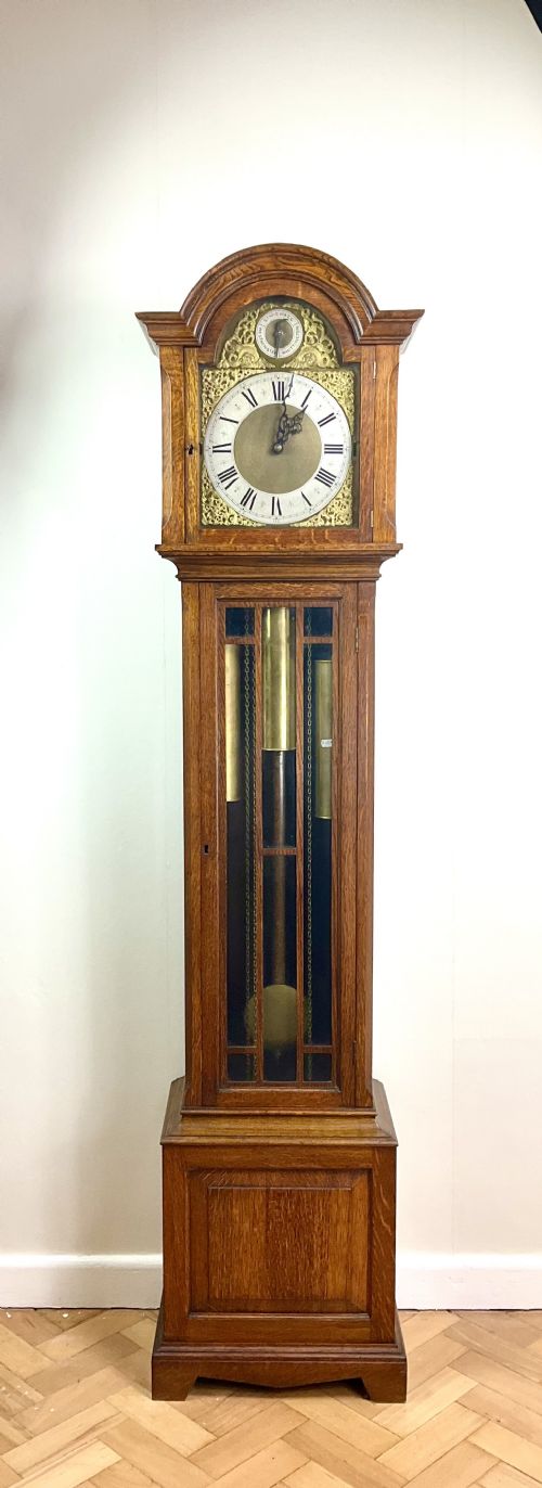 Small Musical 8 Day Grandmother Grandfather Longcase Clock