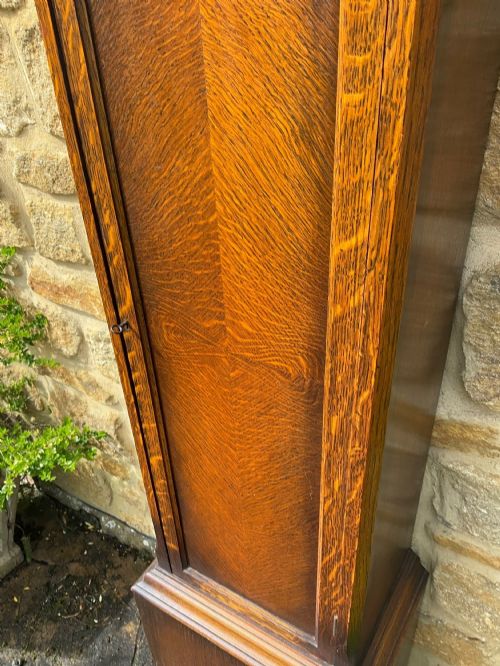 fig 1. Westminster Quarter Chiming Oak Grandmother Longcase Clock