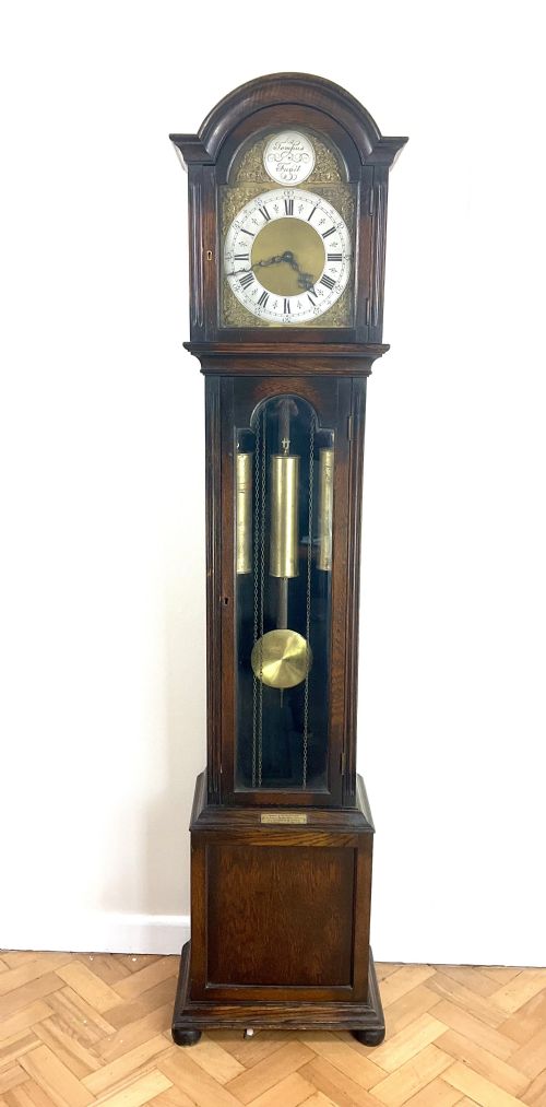 fig 1. Oak Grandfather Longcase Railway Clock - Canterbury Kent
