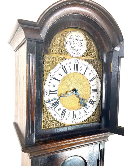 fig 3. Oak Grandfather Longcase Railway Clock - Canterbury Kent