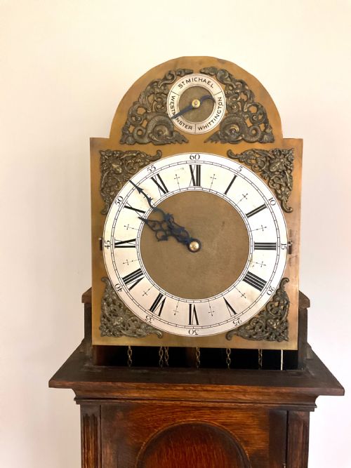 fig 2. Oak Grandmother Longcase Clock - Harmonious 3 Musical Tunes