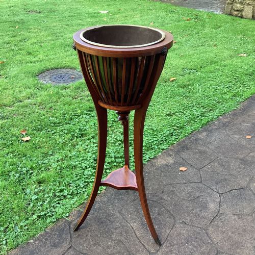 Edwardian Inlaid Mahogany Jardiniere Stand or Planter