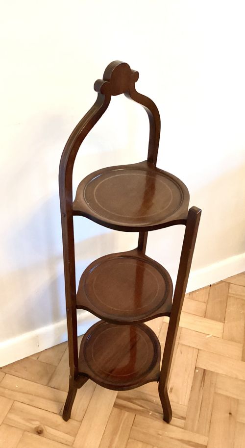 MAHOGANY 3 TIER CAKE STAND C1900 - ADDITIONAL PHOTO 1