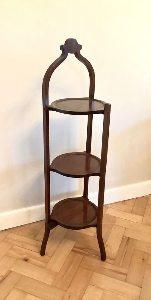 MAHOGANY 3 TIER CAKE STAND C1900 - ADDITIONAL PHOTO 3