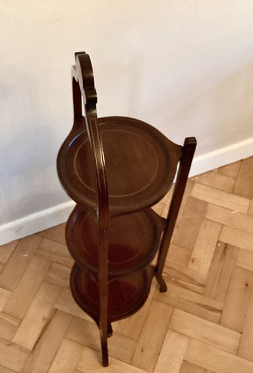 MAHOGANY 3 TIER CAKE STAND C1900 - ADDITIONAL PHOTO 4