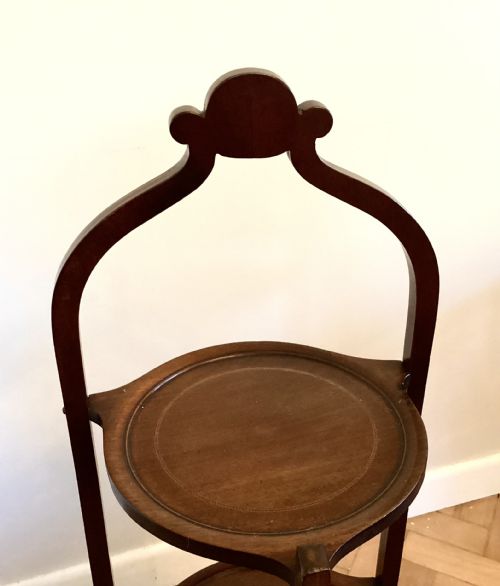 MAHOGANY 3 TIER CAKE STAND C1900 - ADDITIONAL PHOTO 5
