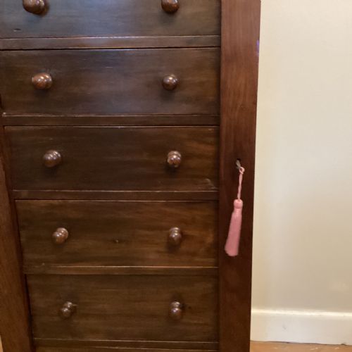 VICTORIAN MAHOGANY WELLINGTON CHEST - ADDITIONAL PHOTO 5