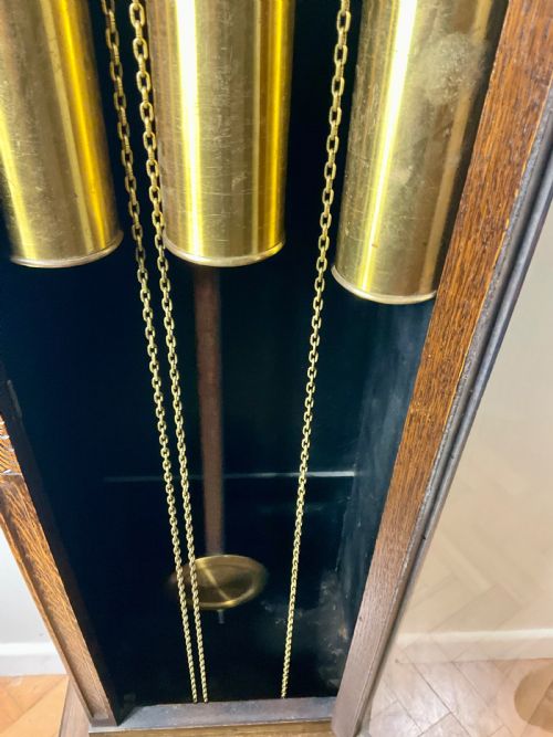 fig 2. English Oak Musical  Chiming Grandmother Longcase Clock