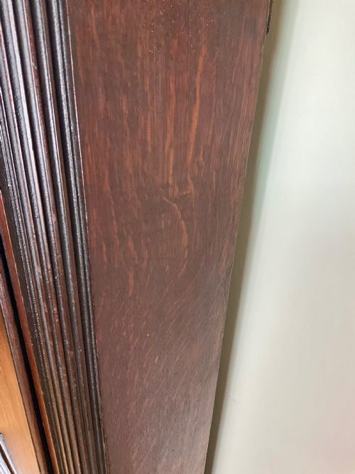 SMALL GEORGIAN OAK INLAID GRANDFATHER LONGCASE CLOCK - ADDITIONAL PHOTO 15