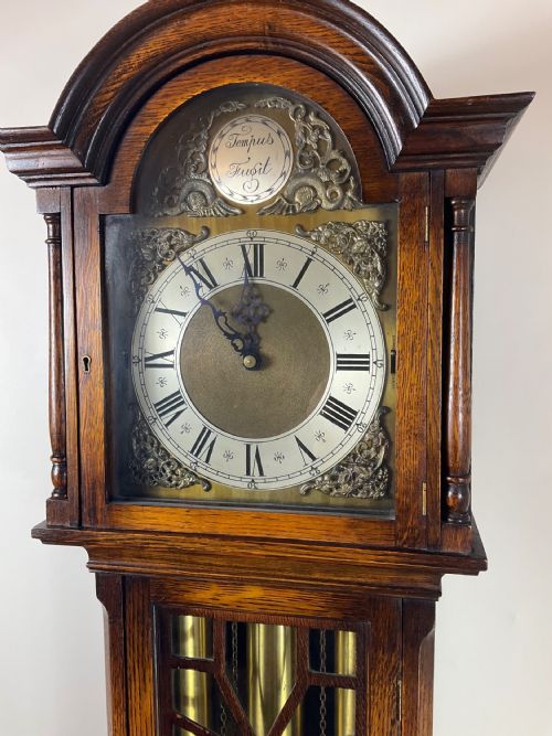 fig 1. Mellow Tune Musical Oak Small Grandfather Longcase Clock