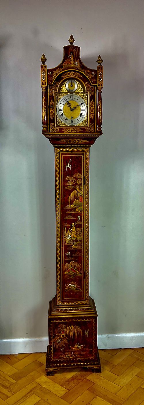 Chinoiserie Musical Chiming Grandmother Longcase Clock
