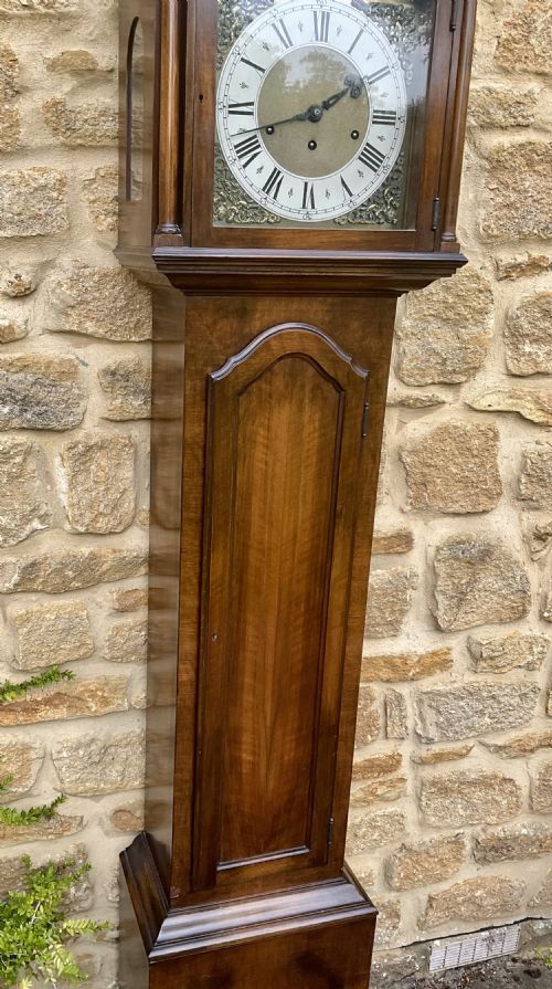 WALNUT GRANDMOTHER QUARTER CHIMING MUSICAL LONGCASE CLOCK - ADDITIONAL PHOTO 1