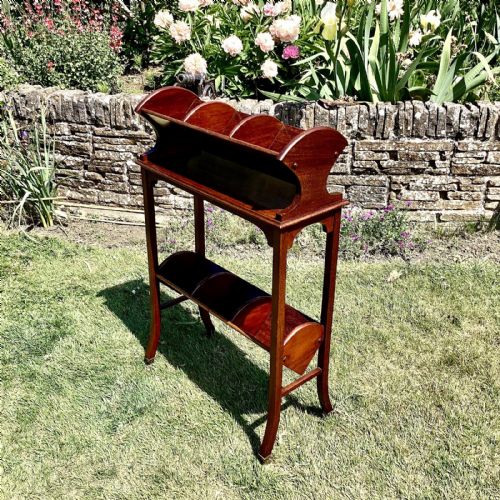 EDWARDIAN MAHOGANY BOOK TROUGH - ADDITIONAL PHOTO 2