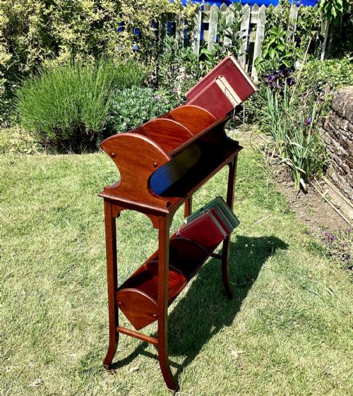 EDWARDIAN MAHOGANY BOOK TROUGH - ADDITIONAL PHOTO 5