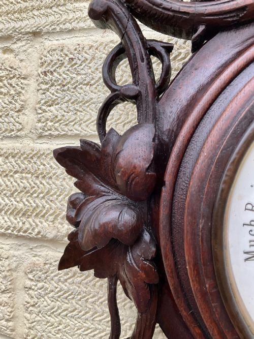BLACK FOREST ANEROID BAROMETER CERAMIC DIAL 19TH CENTURY - ADDITIONAL PHOTO 4
