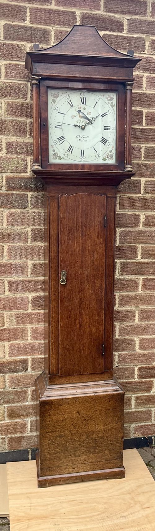 19th Century Small Slim Grandfather Longcase Clock
