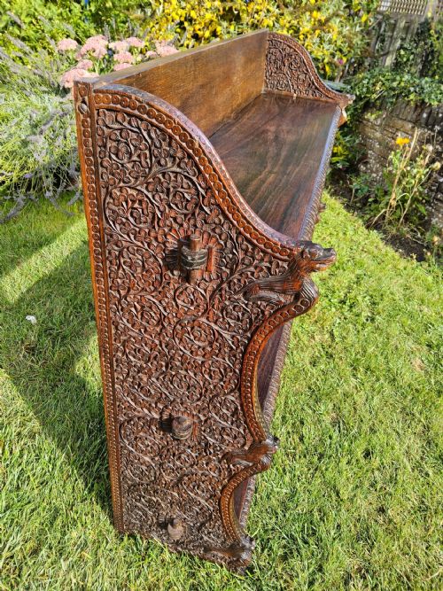 ANGLO INDIAN ROSEWOOD CARVED SHELVES - ADDITIONAL PHOTO 3