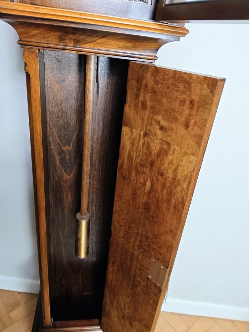 BURR WALNUT QUARTER CHIMING GRANDMOTHER LONGCASE CLOCK - ADDITIONAL PHOTO 12