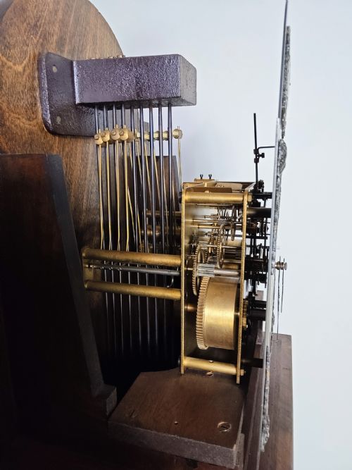 BURR WALNUT QUARTER CHIMING GRANDMOTHER LONGCASE CLOCK - ADDITIONAL PHOTO 14