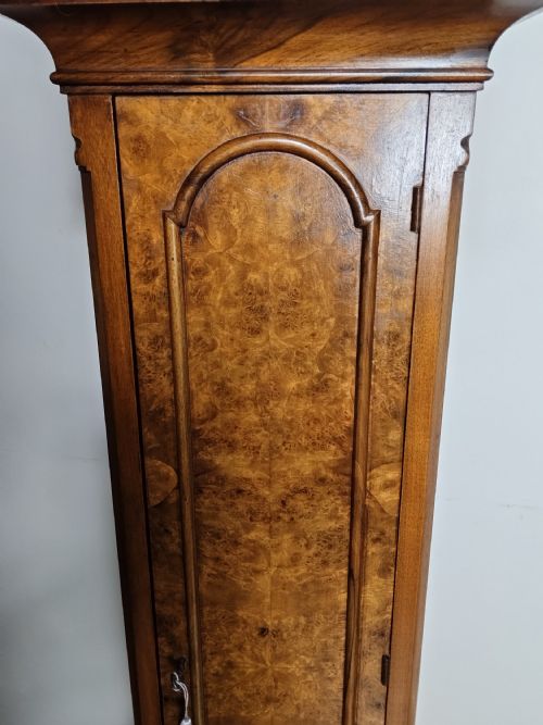 BURR WALNUT QUARTER CHIMING GRANDMOTHER LONGCASE CLOCK - ADDITIONAL PHOTO 13