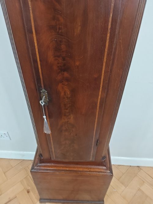 fig 1. Georgian Mahogany Grandfather Longcase Clock Strike/Silent