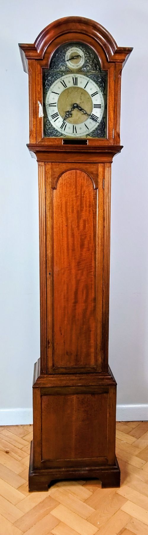 SMALL GRANDFATHER MAHOGANY LONGCASE CLOCK QUARTER CHIMING - ADDITIONAL PHOTO 11
