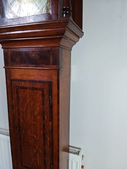 EARLY 18TH C RARE SINGLE HANDED 8 DAY OAK LONGCASE CLOCK - ADDITIONAL PHOTO 4