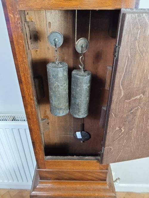 EARLY 18TH C RARE SINGLE HANDED 8 DAY OAK LONGCASE CLOCK - ADDITIONAL PHOTO 6