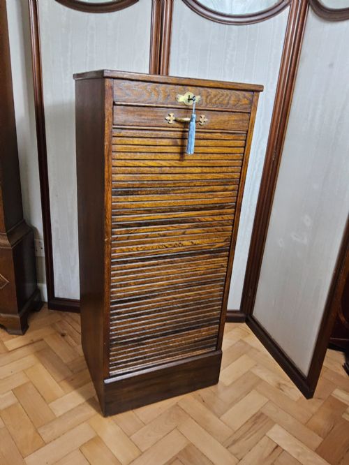 Oak Tambour Cabinet