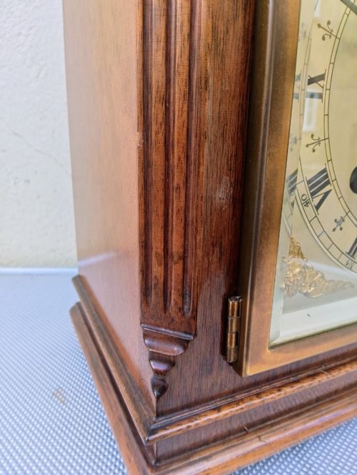 MAHOGANY 8 DAY ELLIOTT STRIKING MANTLE CLOCK - ADDITIONAL PHOTO 4