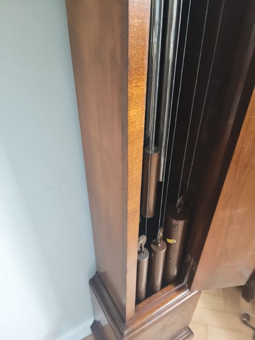ELLIOTT BURR WALNUT TUBULAR BELL GRANDMOTHER LONGCASE CLOCK - ADDITIONAL PHOTO 6